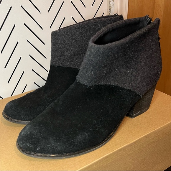Toms Leila Ankle Boots / Black & Gray - Picture 10 of 15